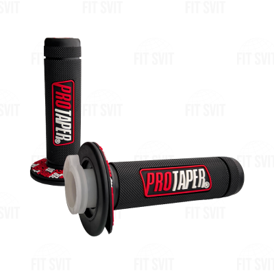 Грипсы PROTAPER - ручки руля на скутер, мопед, мотоцикл с вставкой черно-красного цвета, 2 шт