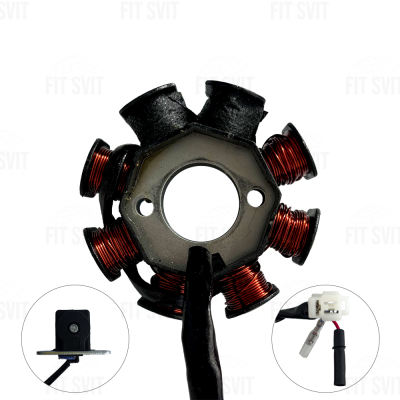 Генератор на китайський скутер GY6 50-80 сс Yaben 6+2 котушок