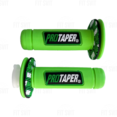 Грипсы PROTAPER - ручки руля на скутер, мопед, мотоцикл с вставкой зеленого цвета, 2 шт