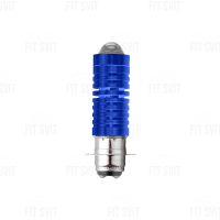 Яркая лампа фары светодиодная 1 ус 12V (LED, желтый/белый свет) синий корпус
