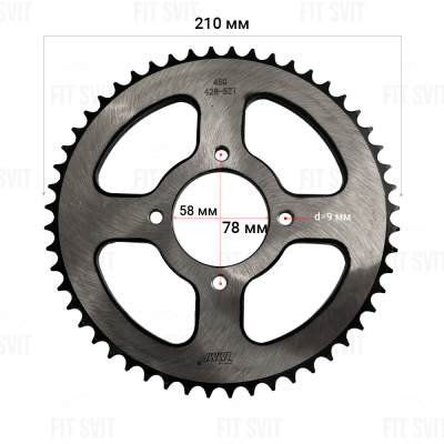 Звезда задняя 428H 52Т на мотоцикл Viper 125/150 cc