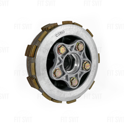 Зчеплення CG/CB 125/150/200 cc 5 болтів 6 дисків у зборі без корзини