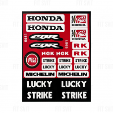 Наклейки Honda CBR 17x21,5 cм, комплект 23 шт
