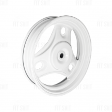 Диск задний 10" Honda Dio 18/27/34, Tact 09/16/24/30/31/51 белый стальной