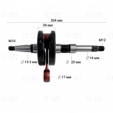 Колінвал на скутер Honda DIO 27/28, Tact 30/31 вал 14 мм MSU Тайвань