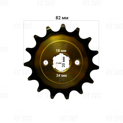 Звезда передняя 520H 15Т на мотоцикл  Viper, Spark, Lifan, Loncin и др. (шлиц 4 мм)