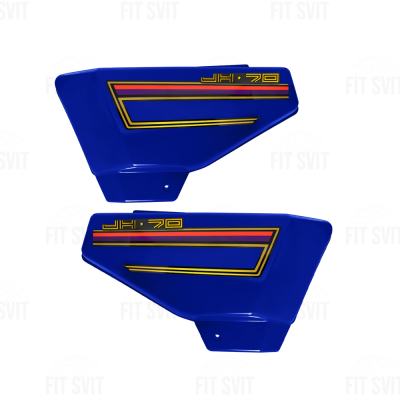 Пластик Альфа боковые части под сиденьем синего цвета с полосками, глянец
