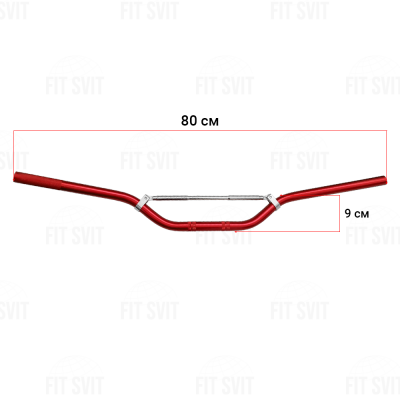 Руль на мотоцикл, мопед, скутер универсальный с перемычкой, d 22 мм красный