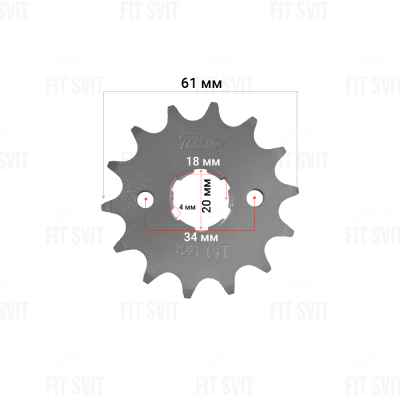 Зірка передня 428H 14Т на мотоцикл Viper 125/150/200/250 cc