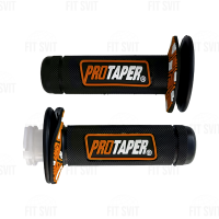 Грипсы PROTAPER - ручки руля на скутер, мопед, мотоцикл с вставкой черно-оранжевого цвета, 2 шт