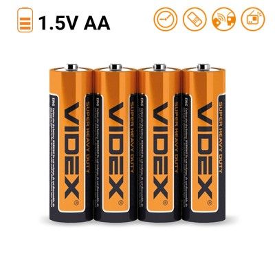 Батарейка сольова Videx  R6P/AA 4шт