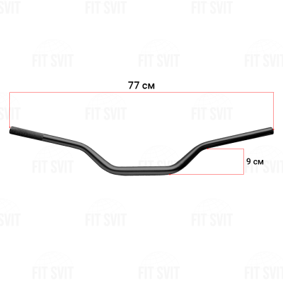Руль на мотоцикл универсальный стайлинговый, d 28 мм черный