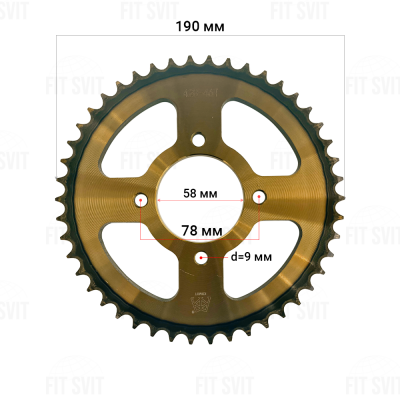 Зірка задня 428H 46Т на мотоцикл Viper 125/150/200 cc