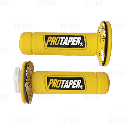 Грипси PROTAPER - ручки керма на скутер, мопед, мотоцикл із вставкою жовтого кольору, 2 шт.