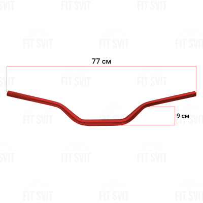 Руль на мотоцикл универсальный стайлинговый, d 28 мм красный