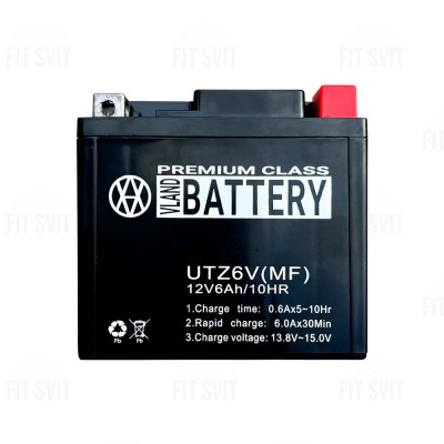 Мото аккумулятор 12V 6Ah VLAND UTZ6F-MF (GEL)