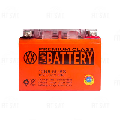 Аккумулятор 12V 6.5Ah VLAND 12N6.5L-BS (GEL) 138-65-100 мм