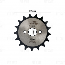 Зірка передня 428H 17Т на мопед Дельта, Альфа, Актив "TMMP","Marathon"