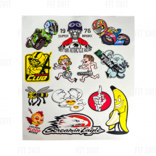 Наклейки мото 25x30 cм, комплект 13 шт