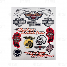 Наклейки мото Harley Davidson 25x30 cм, комплект 15 шт