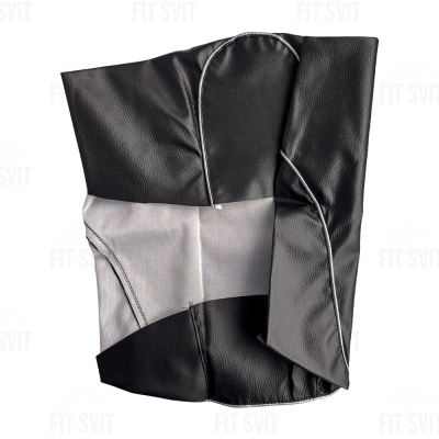 Чехол сиденья на скутер Honda DIO 56/57/63, кожзам с серебристым кантом